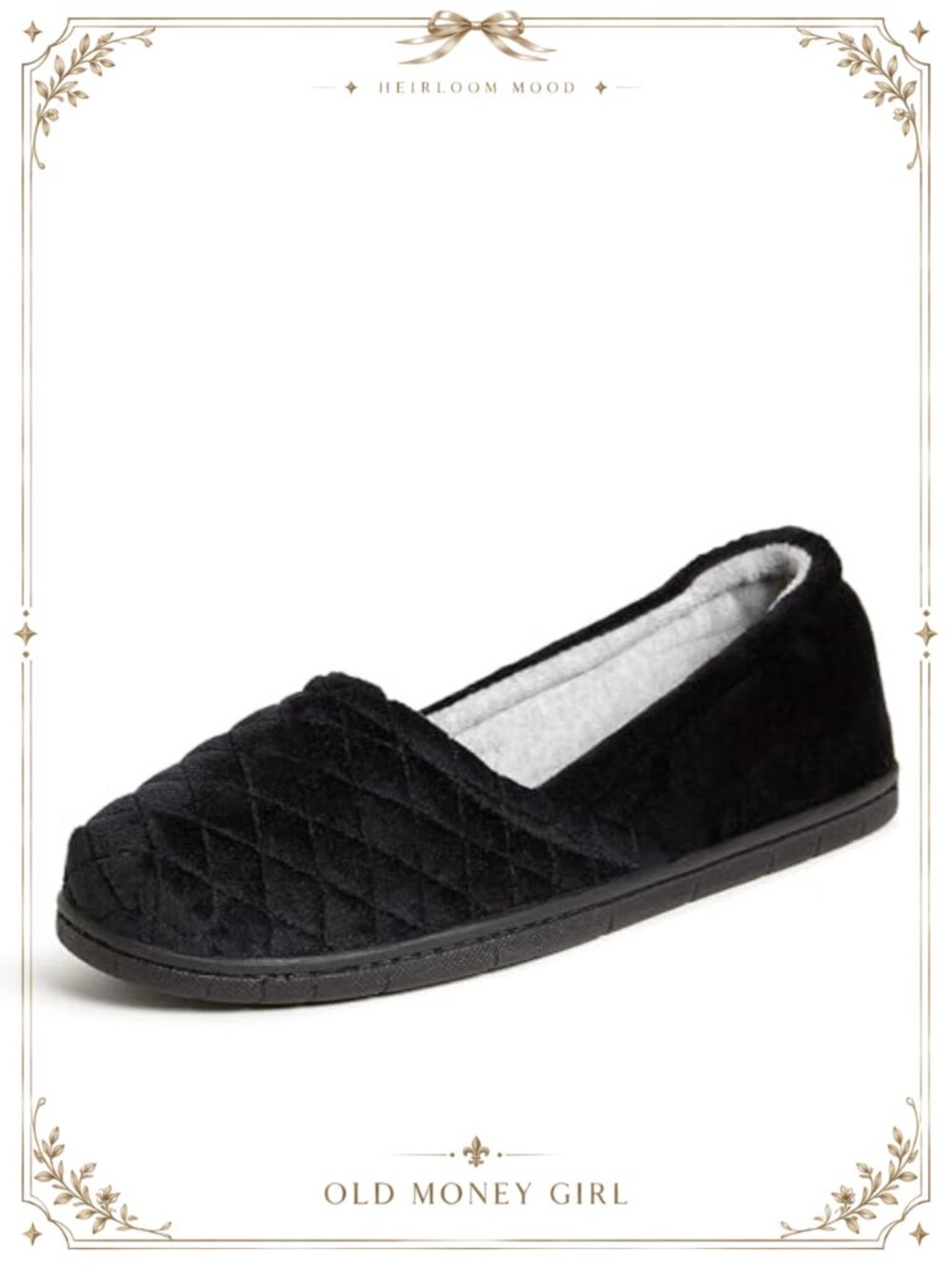 Velour Secure-Fit Closed Back Memory Foam Slip On Loafer Slipper